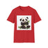 Charcoal bamboo panda t-shirt with a tranquil nature-themed design