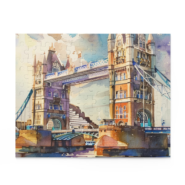 London Watercolor Tower Bridge Puzzle, 10" x 8", 120 pieces
