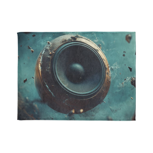Music Floating from Cracked Speaker Plan Plush Fleece Throw Blanket