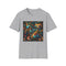Organic Isomorphic Charcoal T-shirt with Geometric Harmony Design for Men and Women