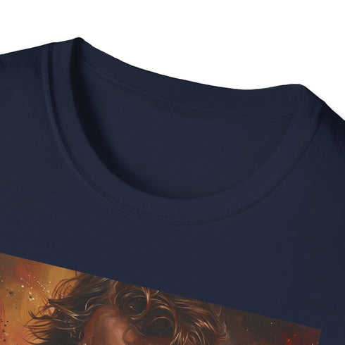 Charcoal crew neck T-shirt with Anakin Skywalker portrait and vivid color palette