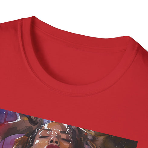 Queen Bey watercolor concert graphic tee in charcoal cotton crew neck.