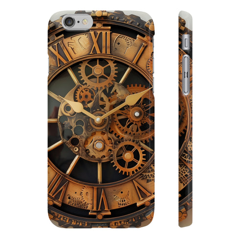 Steampunk clock phone case for iPhone 7/8 Plus, glossy, slim design.