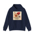 Nature's Beauty Navy Floral Hoodie, Regular Fit Unisex Women's and Men's Clothing