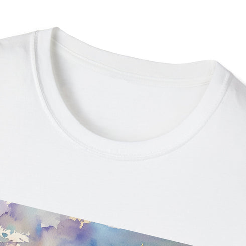 Charcoal Tower Bridge watercolor t-shirt featuring a vibrant London landmark graphic