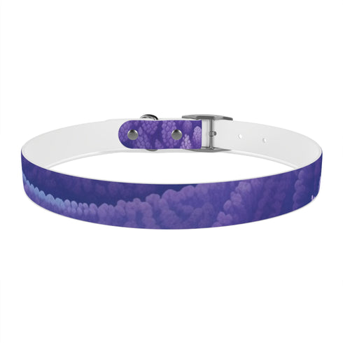 Stylish Lavender Fields Dog Collar for Medium Dogs in Black Onyx