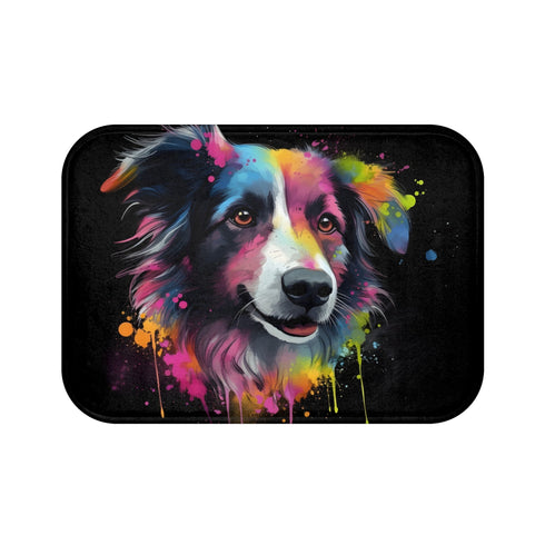 Fluffy Collie Bath Mat for Home by BenCPrints.