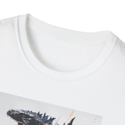 Charcoal cotton Godzilla T-Shirt with crew neck and bold monster design