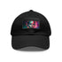 Neon watercolor baseball cap with rectangle white/light brown patch.