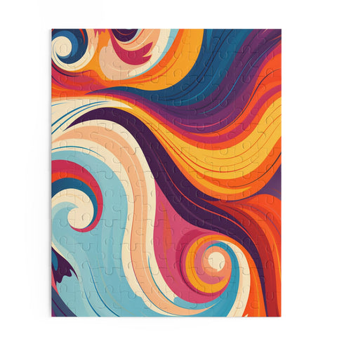 Colorful 70s marine texture jigsaw puzzle for groovy puzzle enthusiasts.