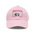 Dalmatian baseball cap with cute dalmatian graphic, white/light brown patch.
