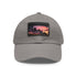 Miami Sunset Horizon Baseball Cap in White with Light Brown Rectangle patch