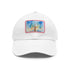 Empire State Skyline Watercolor Hat Unisex Cotton Vegan Rectangle White.