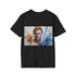 Blue lightsaber tee with Obi Wan Kenobi design, cotton crew neck.