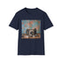 Charcoal cotton t-shirt featuring vintage camera and film reel design
