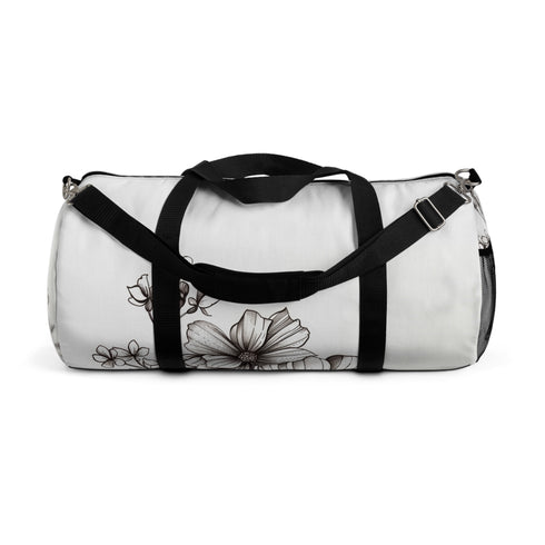 Floral Sketch Small Duffle Bag with All Over Print Design