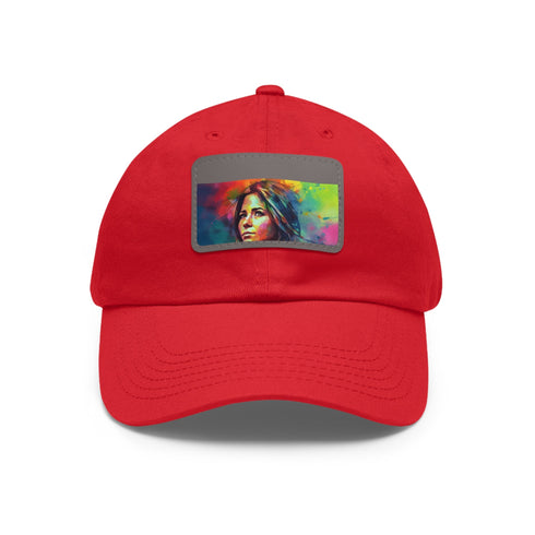 Aniston Aura Watercolor Cap in White with Light Brown Patch