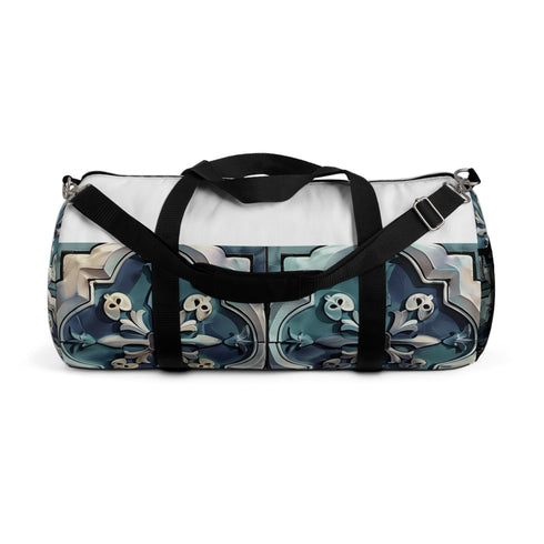 Stylish Artisan Tile Duffel Bag with Seamless Traditional-Modern Pattern