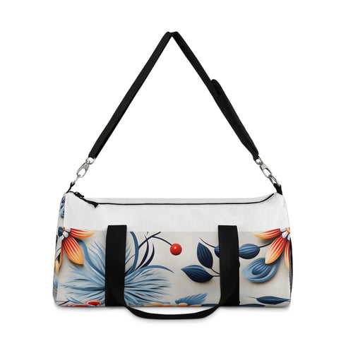 Floral pattern small duffel bag perfect for weekend getaways.