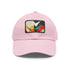 GeoCool Abstract Shapes Baseball Cap in White with Light Brown Rectangle Patch