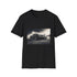 Charcoal crew neck T-shirt with vibrant racing Bugatti print