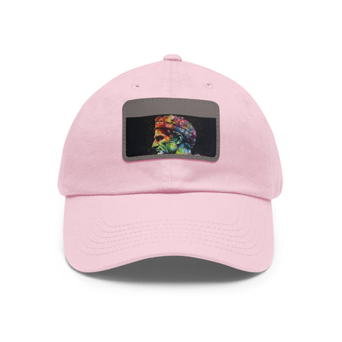 Vibrant neon baseball cap with unique watercolor design for baseball fans.