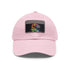 Vibrant neon baseball cap with unique watercolor design for baseball fans.