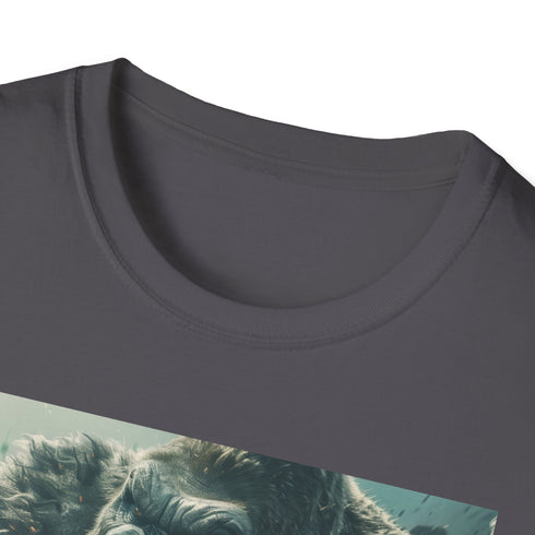 Charcoal DTG cotton crew neck King Kong T-shirt.
