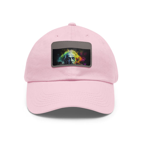Genius Vision Neon Baseball Cap in White with Light Brown Patch