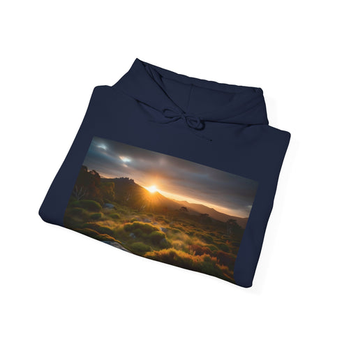 Tasmanian Wilderness Hoodie in Navy, Unisex, Regular Fit, DTG Print