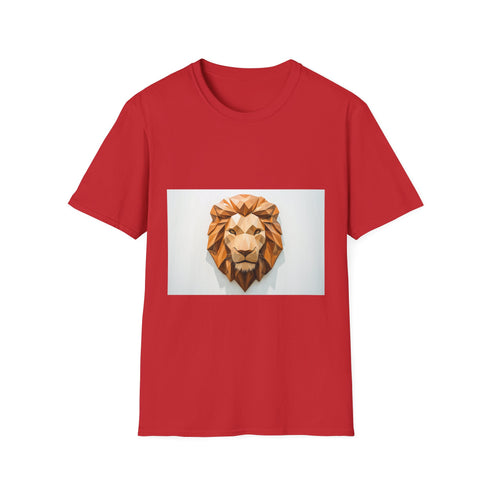 Geometric Prism Lion Head Abstract Graphic Unisex Softstyle T-Shirt - View 2 | Prints With Passion