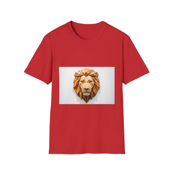 Geometric Prism Lion Head Abstract Graphic Unisex Softstyle T-Shirt - View 2 | Prints With Passion