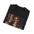Charcoal grunge 90s revival crew neck t-shirt with distressed edgy design