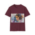 Galactic themed charcoal t-shirt with watercolor Princess Leia design.
