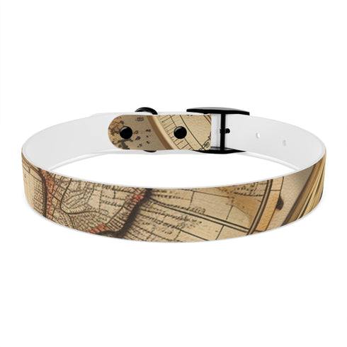 Wanderlust Dog Collar: Vintage Maps