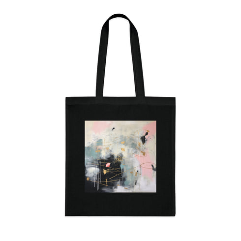 Gilded Mint Abstract Tote Bag with soothing mint and gold design.
