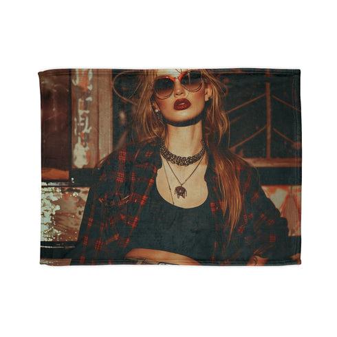 Grunge-inspired angst blanket with edgy '90s design aesthetic.