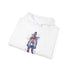Vibrant watercolor Conor McGregor hoodie in navy, regular fit unisex.