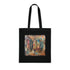 Bohemian black cotton tote bag with dreamcatcher feathers design.