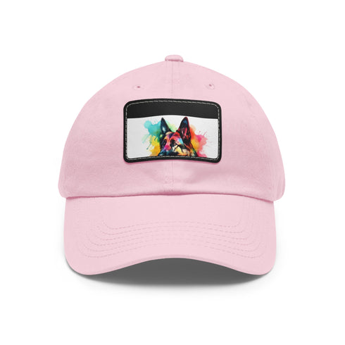 German Shepherd puppy hat in white with light brown patch.