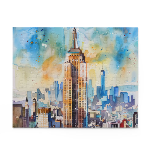 Empire State Watercolor Jigsaw Puzzle - Artistic 10" x 8" challenge.