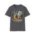 Charcoal cotton t-shirt with woodland creatures pattern in regular fit