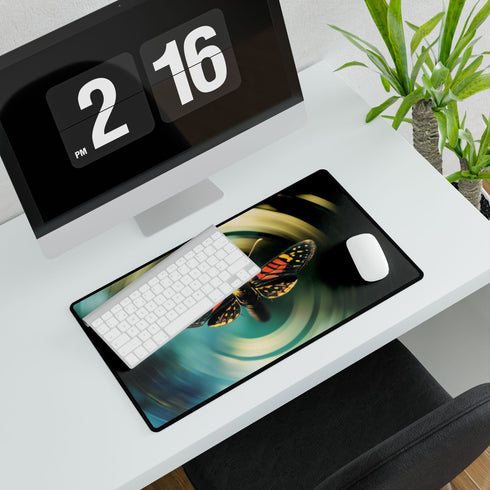 Moth Flying through Quantum Rings Gaming XXL Extended Desk Mat