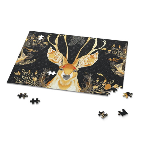 Mythical jackalope pattern puzzle with 120 pieces for fantasy lovers.