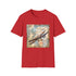 Vintage airplane adventure themed black t-shirt in 2XL.