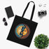 Day & Night Mandala Tote Bag in Black Cotton with Sun and Moon Design.