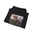 Mystical castle navy hoodie with enchanting castle illustration.