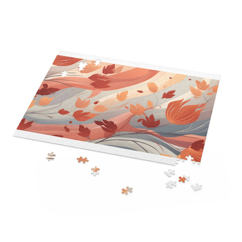 Vibrant Fall Foliage Pattern Puzzle with 120 pieces.