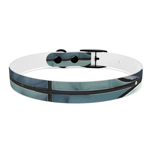 Stylish black onyx Artisan Tile Dog Collar for medium dogs.