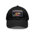 Dino Dreams Watercolor Neon Baseball Cap in White with Light Brown Patch
